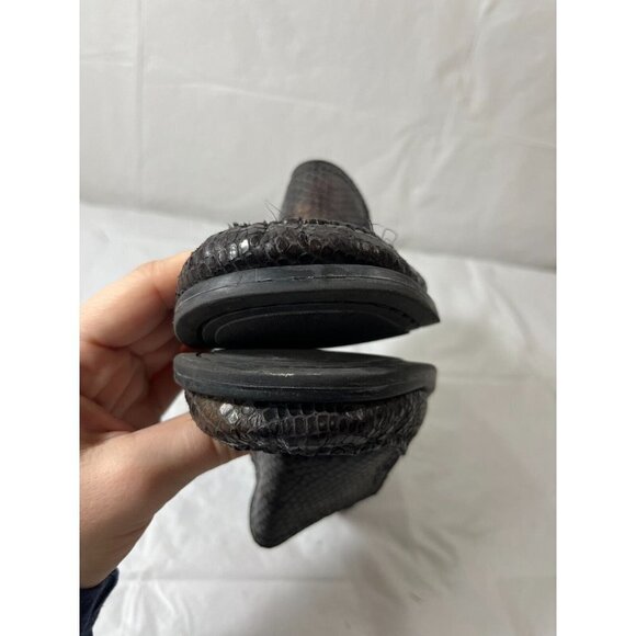 Apostrophe Ratler Leather Loafers 8 M snake print brown black - Picture 8 of 16